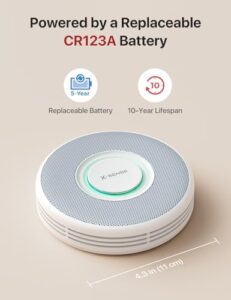 Get alerted to smoke dangers anywhere in your home with the Smart Smoke Detector featuring voice alerts and 17 locations. Compatible with SBS50 base station, test from app, and wireless interconnected fire alarm for enhanced safety.
