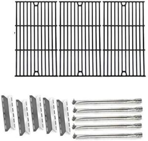 Upgrade your backyard BBQ game with Nexgrill's replacement kit featuring 5 stainless burners, 5 heat shields, and porcelain cast grill grates for a durable cooking experience.
