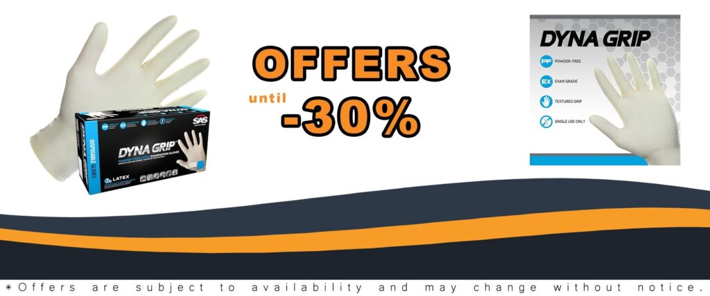 Dyna Grip Powder-Free Premium Latex Disposable Gloves for Heavy Duty Tasks