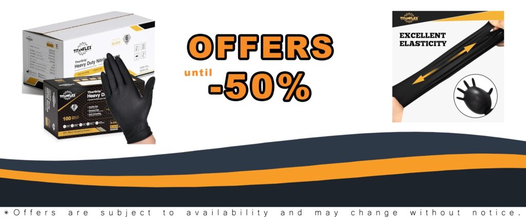 TitanFlex Heavy Duty Black Nitrile Gloves for Safe and Precise Work Protection