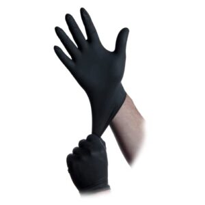 "Upgrade your safety gear with Black Lightning's disposable exam gloves, offering powder-free and nitrile protection for hands. Perfect for large-scale use, this 1000-count set provides extra-large sizes in a convenient black color."