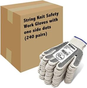 Protect workers with Evridwear's cotton polyester gloves, featuring one side dots for grip and XL size. Ideal for painters, mechanics, industrial, warehouse, gardening, and construction tasks. (146)