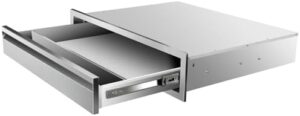 Here is the meta description:

"Elevate your outdoor cooking with this stainless steel drawer designed for flush mount installation in your kitchen island or patio grill station, perfect for storing utensils and condiments."
