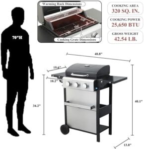 Discover the ultimate outdoor grilling experience with our 3-Burner Propane Gas BBQ Grill, featuring wire enamel grids and thermometer. Perfect for backyard barbecues with friends and family, it's a must-have for any grill enthusiast!