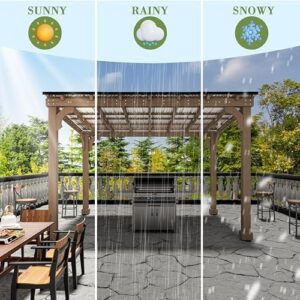 "Enhance your outdoor gatherings with the 10x12 FT Wooden Grill Gazebo featuring a sloping metal roof and perfect for full-size grills. Ideal for patios, lawns, and gardens."