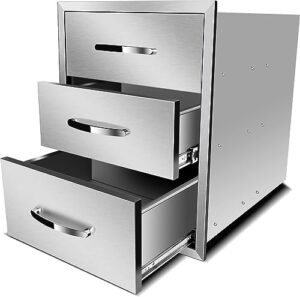 Upgrade your outdoor kitchen with these durable and easy-to-clean drawers. Perfect for storing utensils, sauces, and more. Great value - get ready to grill in style!