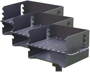 Here is the output:

"Upgrade your outdoor gatherings with this 3 Pack Charcoal Grill featuring a swivel design and perfect for camping trips. Includes multiple compartments for easy storage."