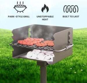 Here is the output:

"Upgrade your outdoor gatherings with this 3 Pack Charcoal Grill featuring a swivel design and perfect for camping trips. Includes multiple compartments for easy storage."