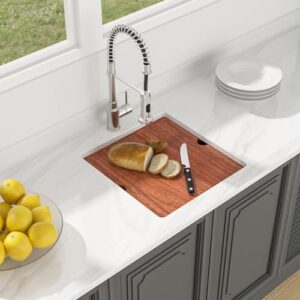 Discover the ultimate camping and outdoor cooking companion - this 18 inch undermount bar sink workstation features a single bowl handmade stainless steel sink, full cutting board, and compact 16 gauge design perfect for RVs, campers, and backyard BBQ enthusiasts.