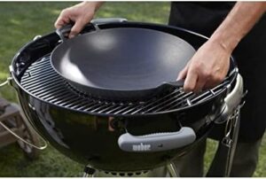 Savor sizzling flavors with the 8856 Cast Iron Gourmet BBQ Wok System, perfect for steam-cooking and grilling up to 40.5 x 35.2 x 14 cm in size, all-black design.