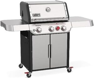 Discover the Genesis S-325S Liquid Propane Gas Grill with stainless steel build and 325 sq in cooking area. Enjoy backyard BBQs with friends and family. Limited time discounts available!