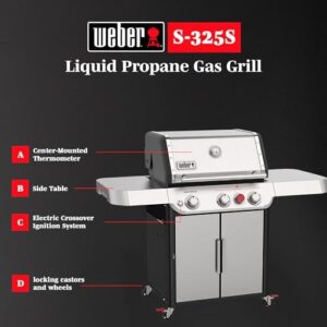 Discover the Genesis S-325S Liquid Propane Gas Grill with stainless steel build and 325 sq in cooking area. Enjoy backyard BBQs with friends and family. Limited time discounts available!