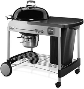 "Upgrade your outdoor cooking with the Performer Premium Charcoal Grill, featuring a 22-inch grilling surface and durable black construction. Save big on this top-rated grill, often discounted up to $100 off!"