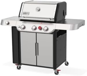 "Upgrade your outdoor cooking with the Genesis S-335 Liquid Propane Gas Grill, featuring stainless steel construction and 375 sq. in. grilling space. Enjoy discounts on this top-rated grill!"