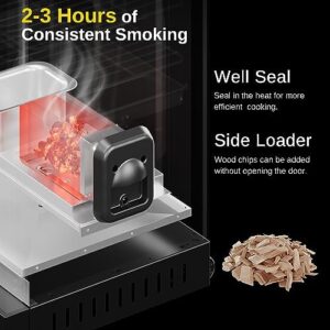 Here is the optimized SEO meta description:

"Upgrade your outdoor cooking with the EAST OAK Electric Smoker, featuring a glass door and wood chip loader. Durable cover included for camping and BBQ adventures."