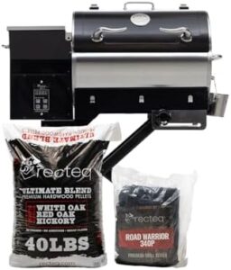 "Upgrade your grilling game with the Recteq Pellet Grill Road Warrior 340 + Grilling Basics Bundle. Portable, electric, and packed with features for smoking, searing, and more!"