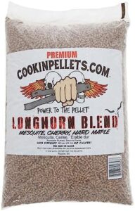 Here is the generated SEO meta description:

"Transform your grill game with CookinPellets' Longhorn Blend wood pellets. 40 pounds of premium mesquite, cherry, and maple hardwood in each bag. Perfect for smoking and grilling."