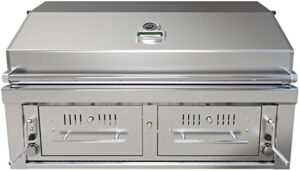 "Perfectly blend charcoal and wood flavors with the SUNSTONE EMCHDZ42 Hybrid Dual Zone Grill, featuring 2 zones for independent temperature control and a compact design."
