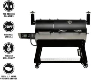 Here is the optimized meta description:

"Unlock delicious smoky flavors with the Recteq DualFire 1200 Wood Pellet Smoker Grill, featuring dual chambers for hot and fast cooking or low and slow smoking. Bundle includes grilling essentials."