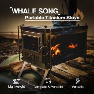 Here is the optimized SEO meta description:

"Portable and lightweight, this OneTigris WHALE SONG Tent Stove features titanium construction for durability and ease of use. Perfect for backpacking and camping trips, it's a must-have outdoor companion."
