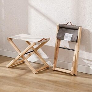 Get ready to elevate your outdoor adventures with this sturdy Wood Folding Camping Stools Set of 4. Perfect for fishing, picnics, BBQs and more, these portable stools feature heavy-duty metal support and a canvas seat.