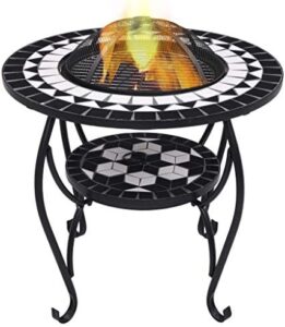 Elevate your outdoor gatherings with vidaXL's fire pit table featuring a shelf for storage. Perfect for camping, picnics, or BBQs, this ceramic firebowl offers warmth and ambiance.