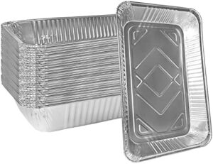 Boost your catering business with these heavy-duty aluminum pans, perfect for roasting, steaming, and reheating. Ideal for large events and gatherings. Enjoy the convenience of disposable pans! (147 characters)