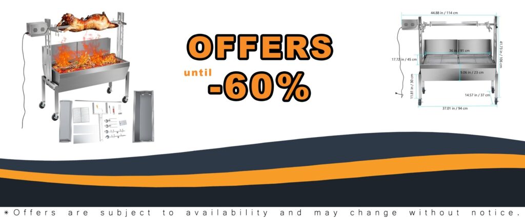 40W Electric BBQ Rotisserie Grill Kit - Space-Saving Indoor Outdoor Cooking