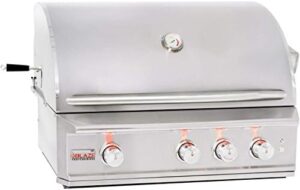 Discover the 3 Burner Blaze Pro Grill for NAT Gas, perfect for outdoor cooking enthusiasts. Boasts 30,000 BTU burners and a spacious cooking area. Enjoy convenient ignition and adjustable heat control.