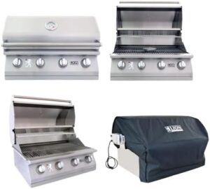 Enhance your outdoor cooking experience with Lion Premium Grills' 32" BBQ gas grill bundle, featuring a double side burner, door, two drawers, and more. Perfect for families and entertaining!