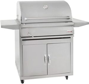 Discover the Blaze 32-Inch Stainless Steel Charcoal Grill, featuring an adjustable charcoal tray for customizable grilling. Perfect for outdoor cooking enthusiasts, this grill offers a compact design and durable construction.