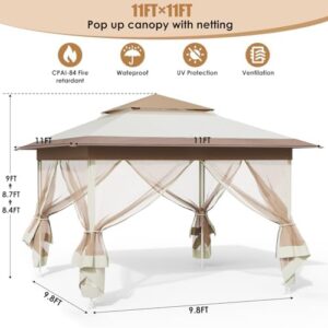 Here is the optimized SEO meta description:

"Instantly set up your outdoor shelter with the Arlopu Pop Up Gazebo Tent. Features easy fold-up design, netting for bug-free comfort and metal frame for durability. Perfect for patio parties, backyard gatherings and garden events."