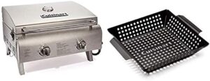 Grill like a pro with the Cuisinart CGG-306 Chef's Style Portable Propane Gas Grill, featuring 20,000 BTU heat and an 11-inch Non-Stick Wok for endless cooking possibilities.