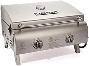 Grill like a pro with the Cuisinart CGG-306 Chef's Style Portable Propane Gas Grill, featuring 20,000 BTU heat and an 11-inch Non-Stick Wok for endless cooking possibilities.