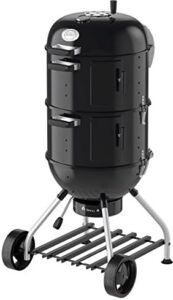 "Upgrade your outdoor cooking with the Rösle Multi Grill, convertible grill and smoker in one, perfect for camping or backyard barbecues, compact design 34.65x22.44x22.05 inches"