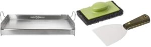 Here is the generated SEO meta description:

"Upgrade your grilling experience with Little Griddle's GQ230 stainless steel griddle, featuring a heavy-duty blade scraper and scrubber for effortless cleaning. Perfect for professionals and home cooks alike."