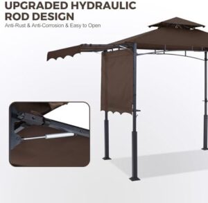 Elevate your outdoor grilling experience with the ABCCANOPY Grill Gazebo, featuring an extra awning and 2 LED lights for patio and backyard gatherings. Perfect for coffee-inspired BBQs!