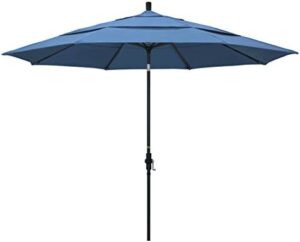 Here is the generated SEO meta description:

"Elevate outdoor gatherings with California Umbrella's 11' Round Aluminum Market Umbrella featuring crank lift and collar tilt. Forest Blue shade provides a stylish retreat, perfect for any setting."