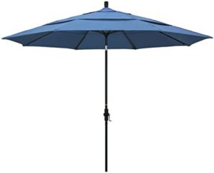 Here is the generated SEO meta description:

"Elevate outdoor gatherings with California Umbrella's 11' Round Aluminum Market Umbrella featuring crank lift and collar tilt. Forest Blue shade provides a stylish retreat, perfect for any setting."