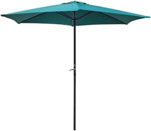 Here is the optimized meta description:

"Stay dry under the AB Tools Green Blade Garden Umbrella's sturdy steel shaft and weather-resistant canopy, perfect for patio parties. Dimensions: 65 inches."