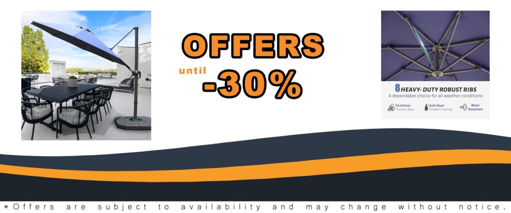 Domi 10FT Aluminum Windproof Patio Umbrella with 360°Rotation Outdoor Shade