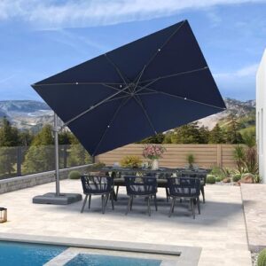 Here is the generated meta description:

"Add shade to your outdoor space with the Purple Leaf 11.5' x 8' tilting patio umbrella featuring heavy-duty aluminum and UV resistant design for long-lasting durability."