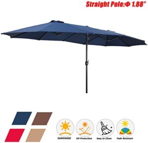 Enhance your outdoor living space with the Festival Depot 14.7 ft Patio Double-Sided Umbrella, featuring a large twin ventilation system and aluminum crank for easy opening. Perfect for porches, decks, backyards, and pools.