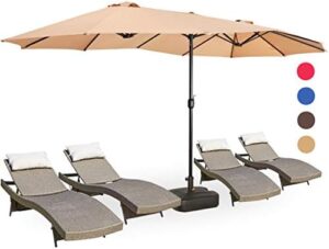 "Enhance your outdoor gatherings with the PatioFestival 15Ft patio umbrella featuring a crank handle and sturdy base, perfect for large events or casual get-togethers. Limited time offer: save up to $50 on this premium product!"