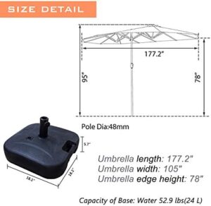 Here is the optimized meta description:

"Enjoy outdoor living with LOKATSE HOME's 15 ft patio umbrella featuring a crank handle and water fillable base. Perfect for gardens, balconies, markets, poolside or any outdoor space"