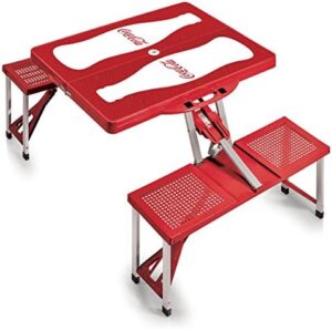 "Transform outdoor gatherings with the Coca-Cola Folding Picnic Table, featuring a sturdy design and umbrella hole for effortless shade. Perfect for camping trips or backyard BBQs."