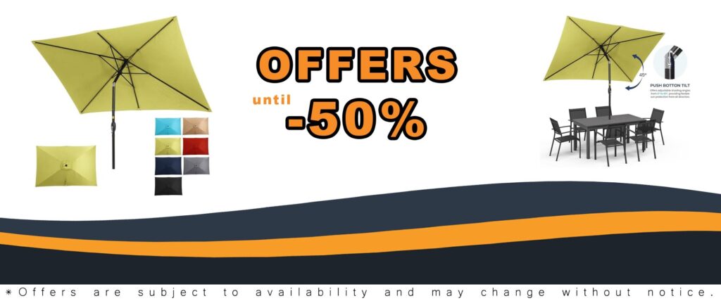 SUNVIVI 6.5x10 Ft Outdoor Patio Umbrella Aluminum Pole Polyester Canopy