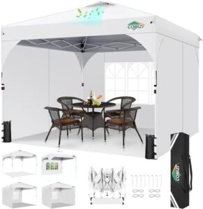Discover the ultimate outdoor event space with Cobizi's waterproof pop-up canopy tent featuring removable sidewalls and air vent. Perfect for camping, BBQs, or events.