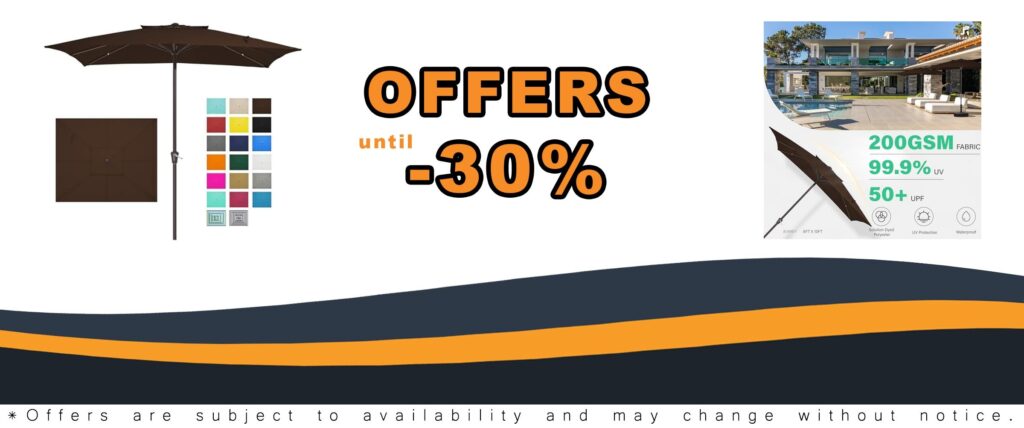 JEAREY 2-Tiers 8x10 ft Patio Umbrellas with Crank and UV Protection