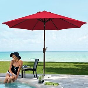Here is the optimized SEO meta description:

"Add shade and style to your outdoor space with JEAREY's 10ft Olefin Patio Umbrella featuring auto tilt, sturdy ribs, and UV protection. Perfect for pool decks, gardens, and backyards."